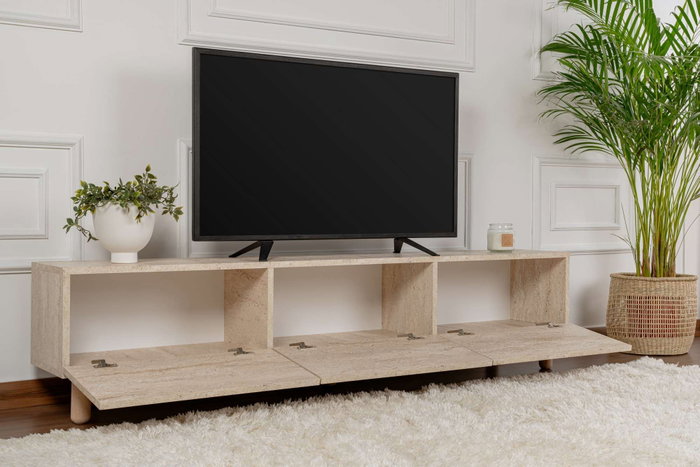 Hanah Home Alvin Soporte de TV Travertino Hanah Home Alvin Soporte de TV Travertino